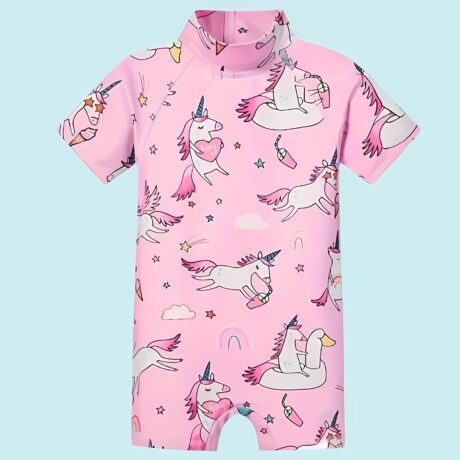 Đồ Bơi Trẻ Em Liền Thân - Mẫu Ngựa Hồng Unicorn